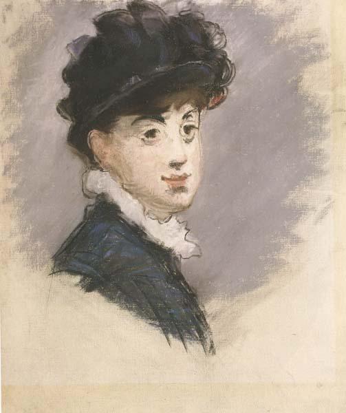 Edouard Manet La femme au chapeau noir (mk40) oil painting image